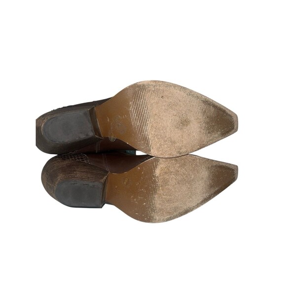 BCBGirls BCB Cowboy Boots Leather & Snake Skin W/ Turquoise Studded Size 10B - Picture 5 of 5